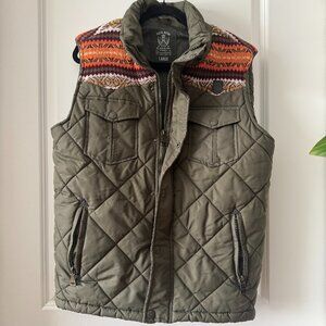 Parish Nation Olive Puffer Quilted Utility Vest | Urban Streetwear | Men’s L